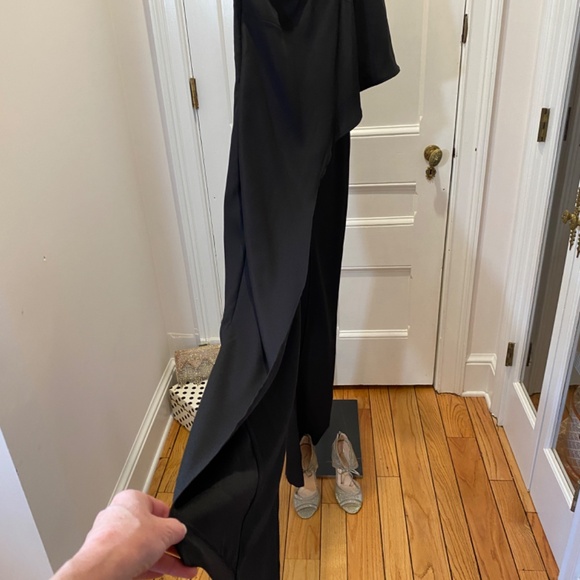 VENUS One Shoulder Wide Leg Black Jumpsuit - Size 6 - Picture 10 of 16